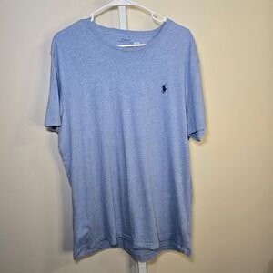 Polo Ralph Lauren Mens T-Shirt Light Blue Short Sleeve Crew Neck Casual Top sz L